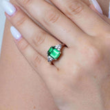 3.5 Carat Emerald Cut Emerald Ring