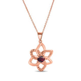 Garnet Flower Necklace