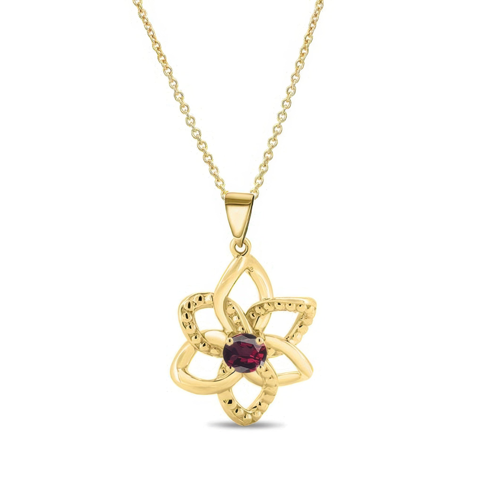 Garnet Flower Necklace