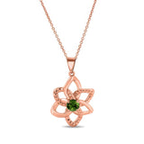 Green Tourmaline Flower Necklace