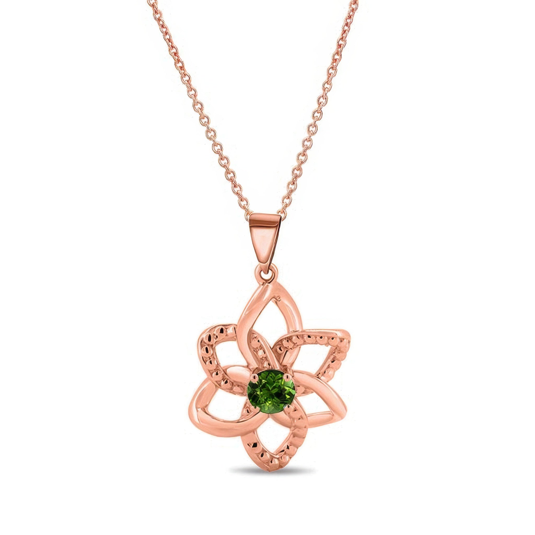 Green Tourmaline Flower Necklace