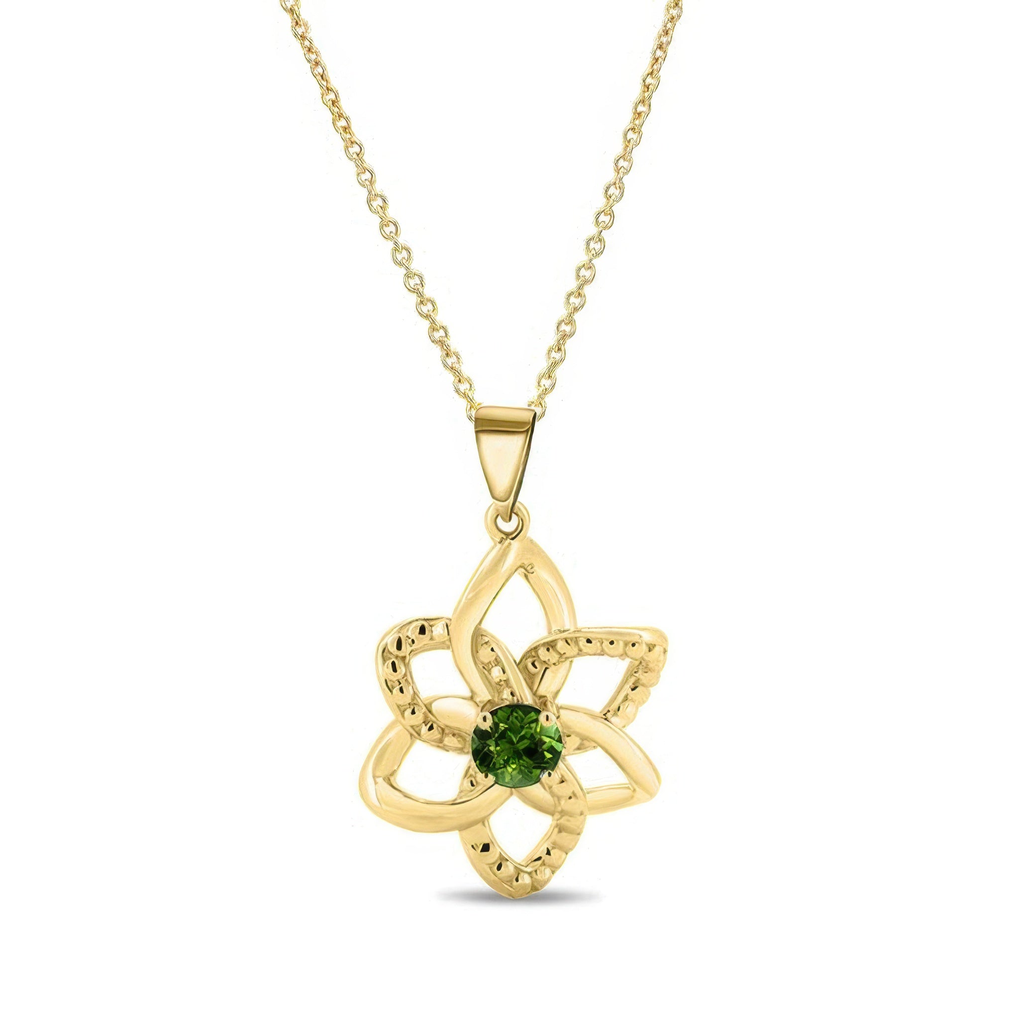 Green Tourmaline Flower Necklace