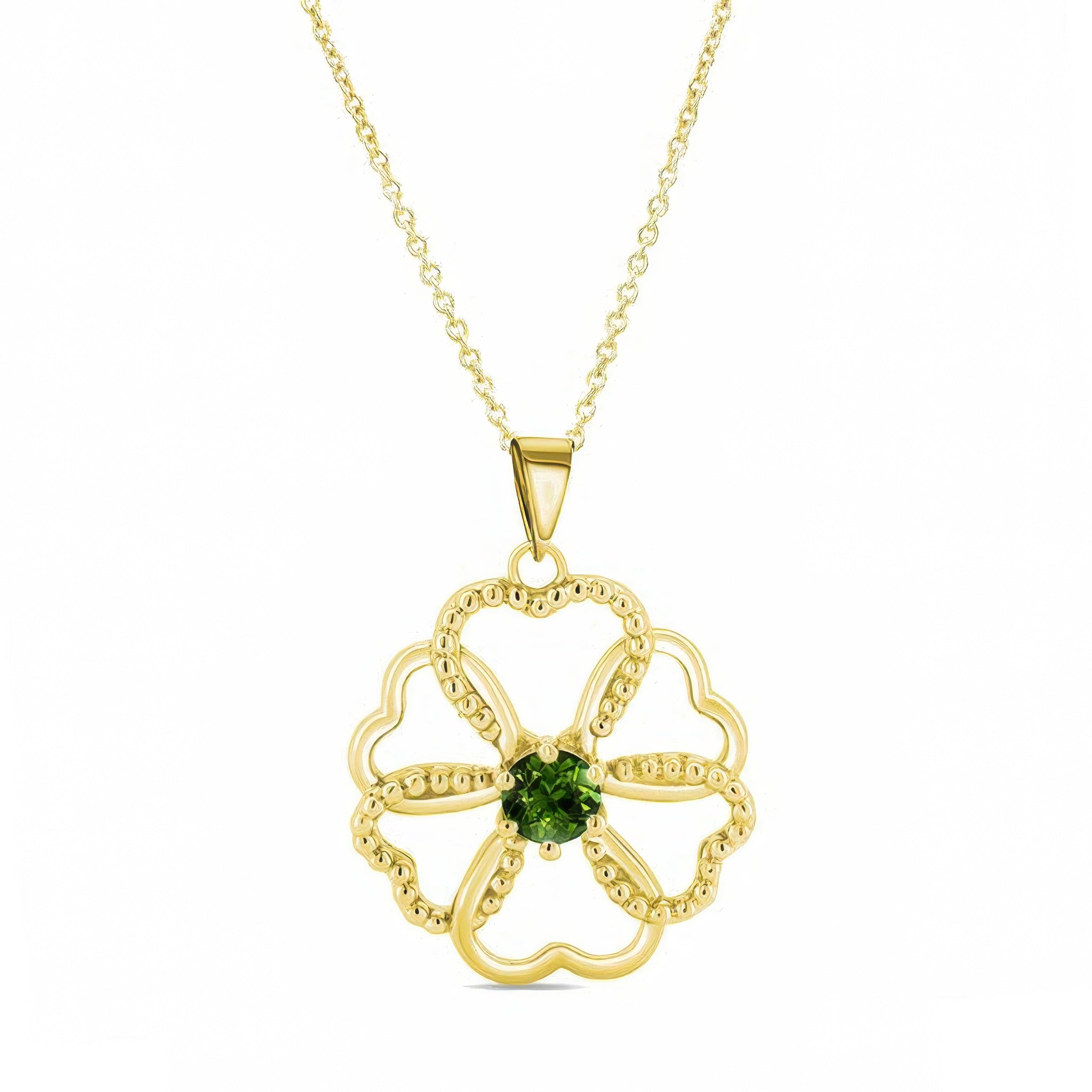 Green Tourmaline Heart Necklace