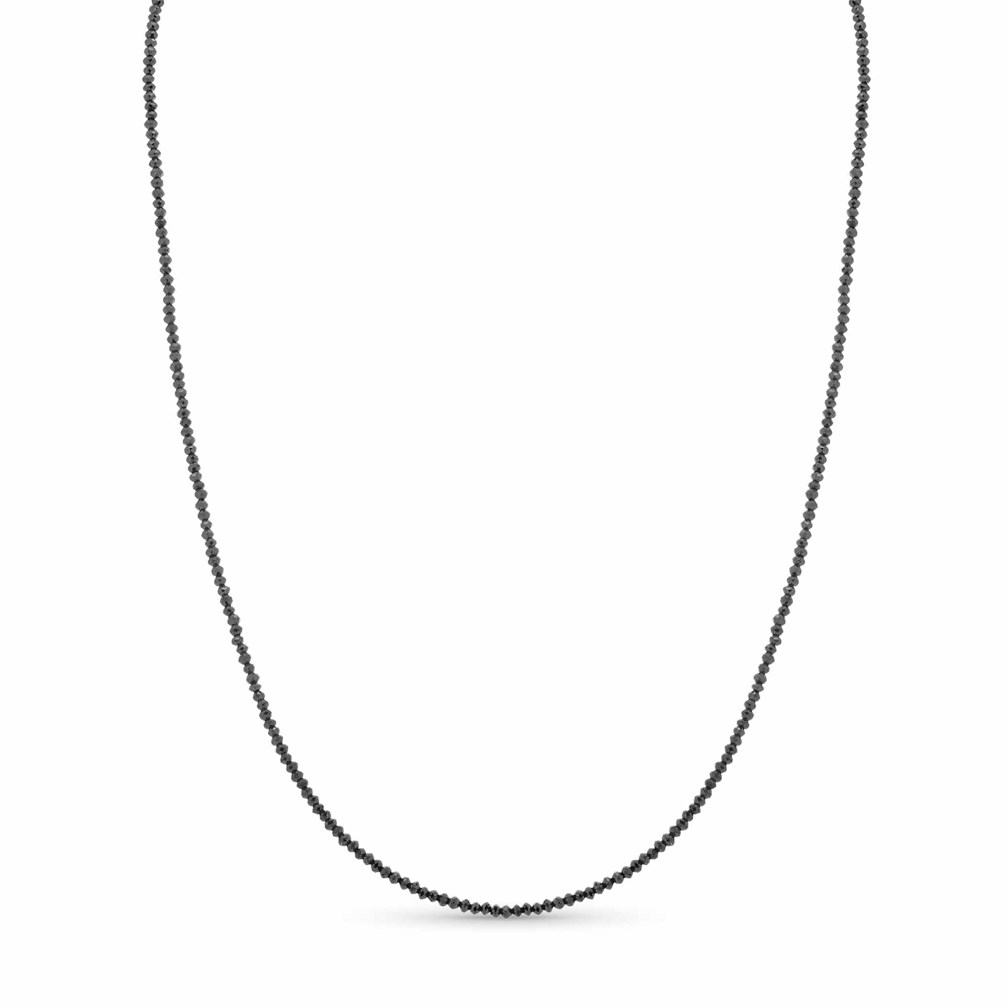 Black Diamond Bead Necklace with meticulously faceted black diamond beads for a modern look.