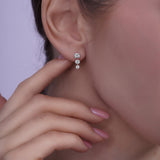 0.9 Carat Floating Lab Diamond Drop Earrings