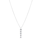 Floating Five-Stone Lab Diamond Pendant Necklace in 14K white gold with five graduated diamonds.