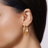 Textured Domed Gold Hoop Earrings