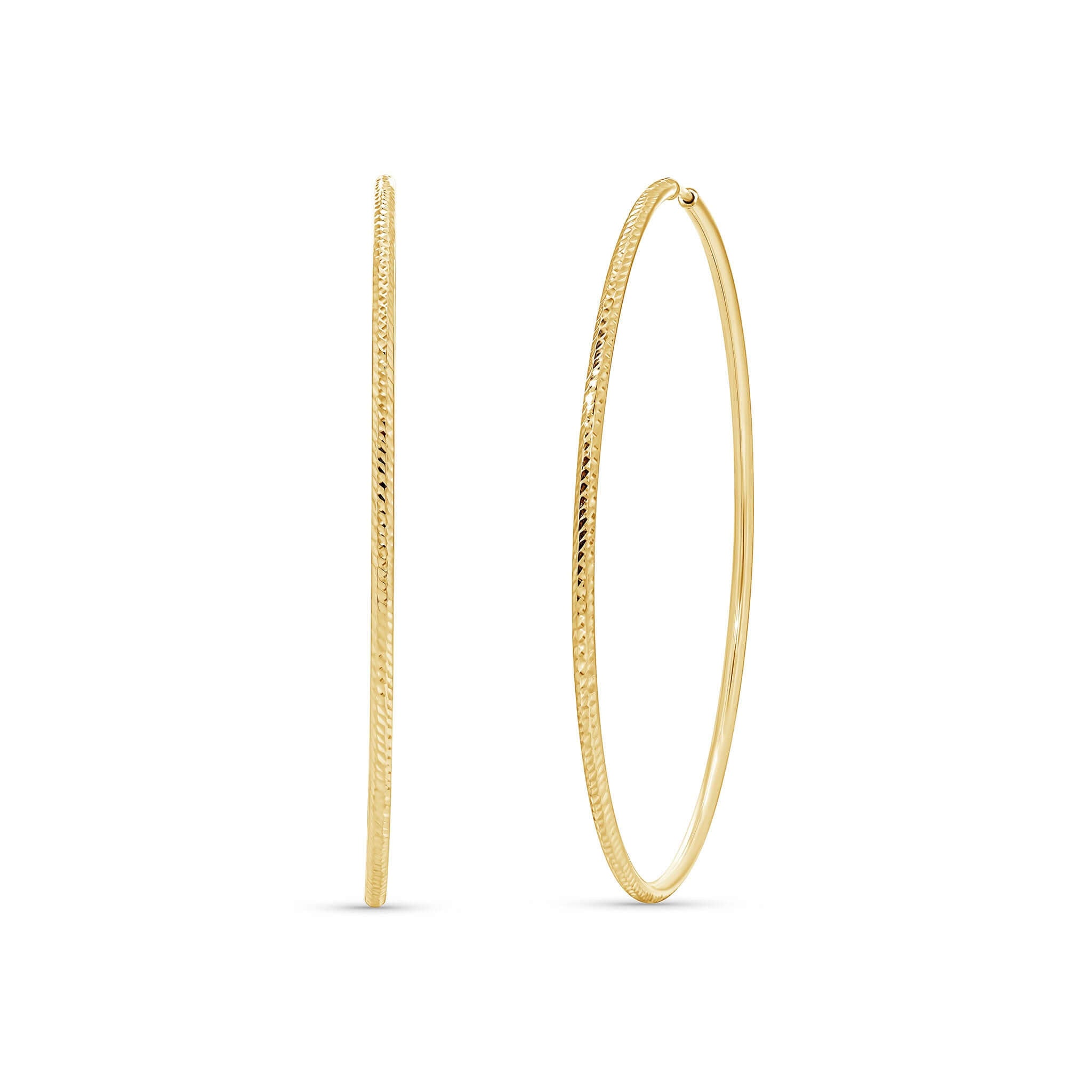 Textured Gold Endless Hoop Earrings