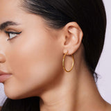 Flat Hoop Gold Earrings
