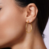Flat Hoop Gold Earrings