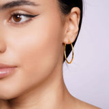 Flat Hoop Gold Earrings