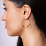 Flat Hoop Gold Earrings