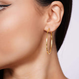 Flat Hoop Gold Earrings
