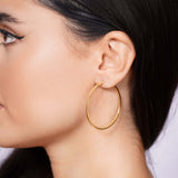 Flat Hoop Gold Earrings
