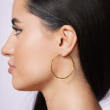 Flat Hoop Gold Earrings