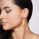 Flat Hoop Gold Earrings