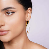 Flat Hoop Gold Earrings