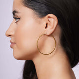 Flat Hoop Gold Earrings