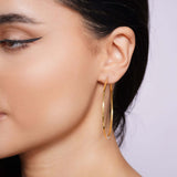 Flat Hoop Gold Earrings