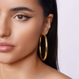 Domed Gold Hoop Earrings