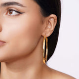 Domed Gold Hoop Earrings