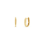 U Shape Plain Gold Huggie Earrings