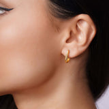 U Shape Plain Gold Huggie Earrings
