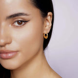 Rounded Gold Puff Earrings