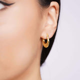 Rounded Gold Puff Earrings