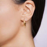 Rounded Gold Puff Earrings