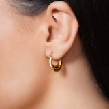 Rounded Gold Puff Earrings