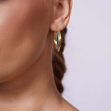 Two Tone Double Hoop Gold Earrings