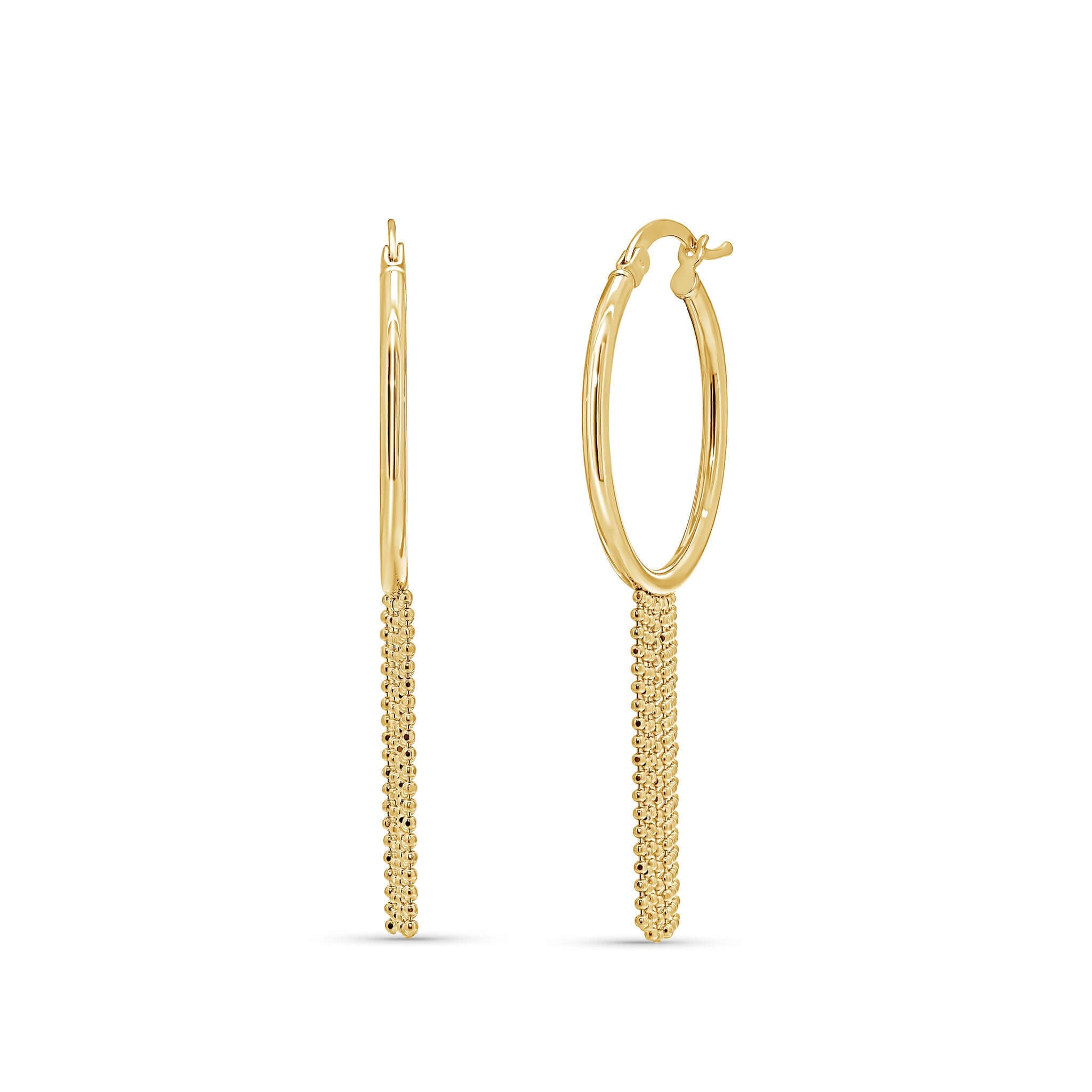 Multi String Curtain Drop Gold Dangle Earrings