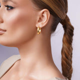 Gold Domed Hoop Earrings