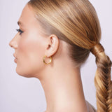 Gold Domed Hoop Earrings
