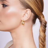 Gold Domed Hoop Earrings