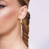 Hollow Tapered Gold Oval Hoop Earrings