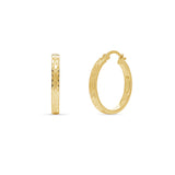 Diamond Cut Gold Hoop Earrings