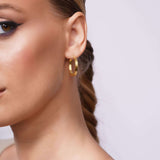 Diamond Cut Gold Hoop Earrings