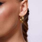 Diamond Cut Gold Hoop Earrings