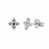 Four-Stone Lab Grown Diamond Clover Stud Earrings