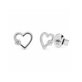 Lab Grown Diamond Open Heart Stud Earrings