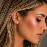 Lab Grown Diamond Flower Stud Earrings