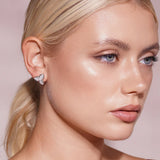 Lab Grown Diamond Three-Petal Pavé Flower Stud Earrings