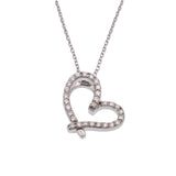 Lab Grown Diamond Asymmetrical Open Heart Necklace