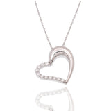 Lab Diamond Half-Pave Heart Necklace