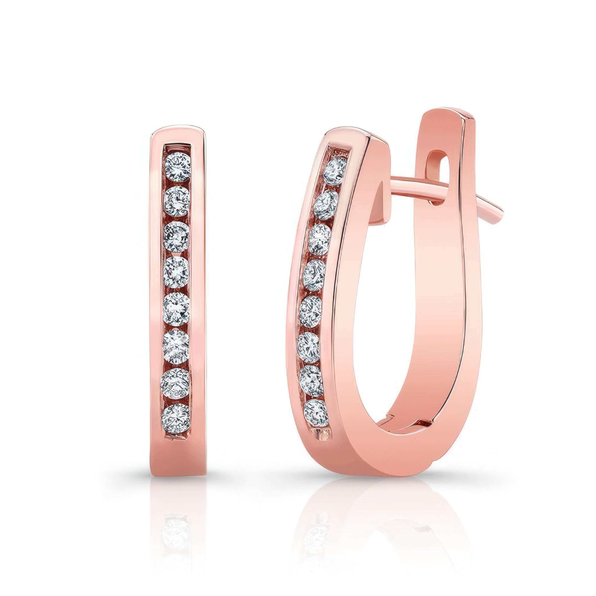 0.16 Carat Channel Lab Diamond Hoop Earrings