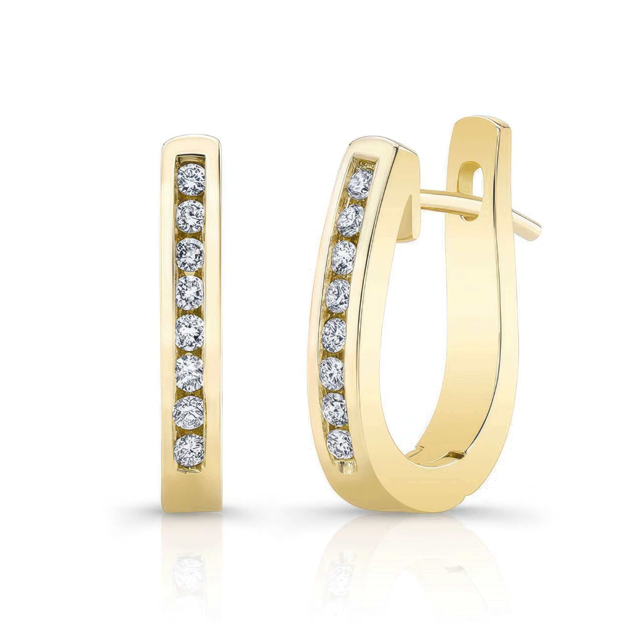 0.16 Carat Channel Lab Diamond Hoop Earrings