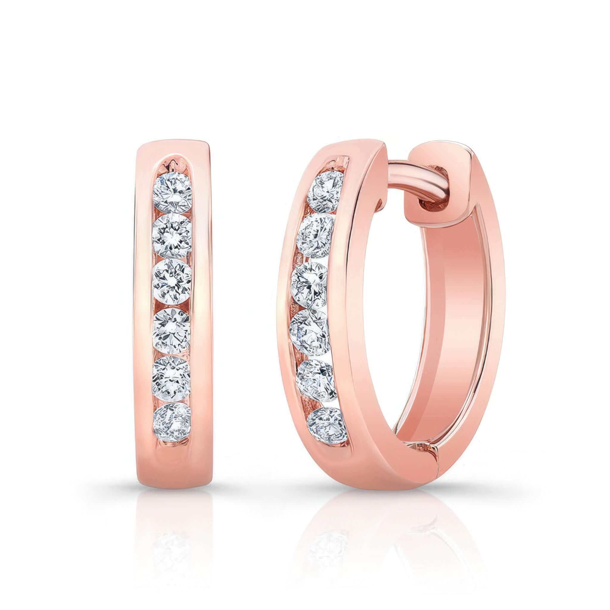 0.18 Carat Channel Lab Diamond Hoop Earrings