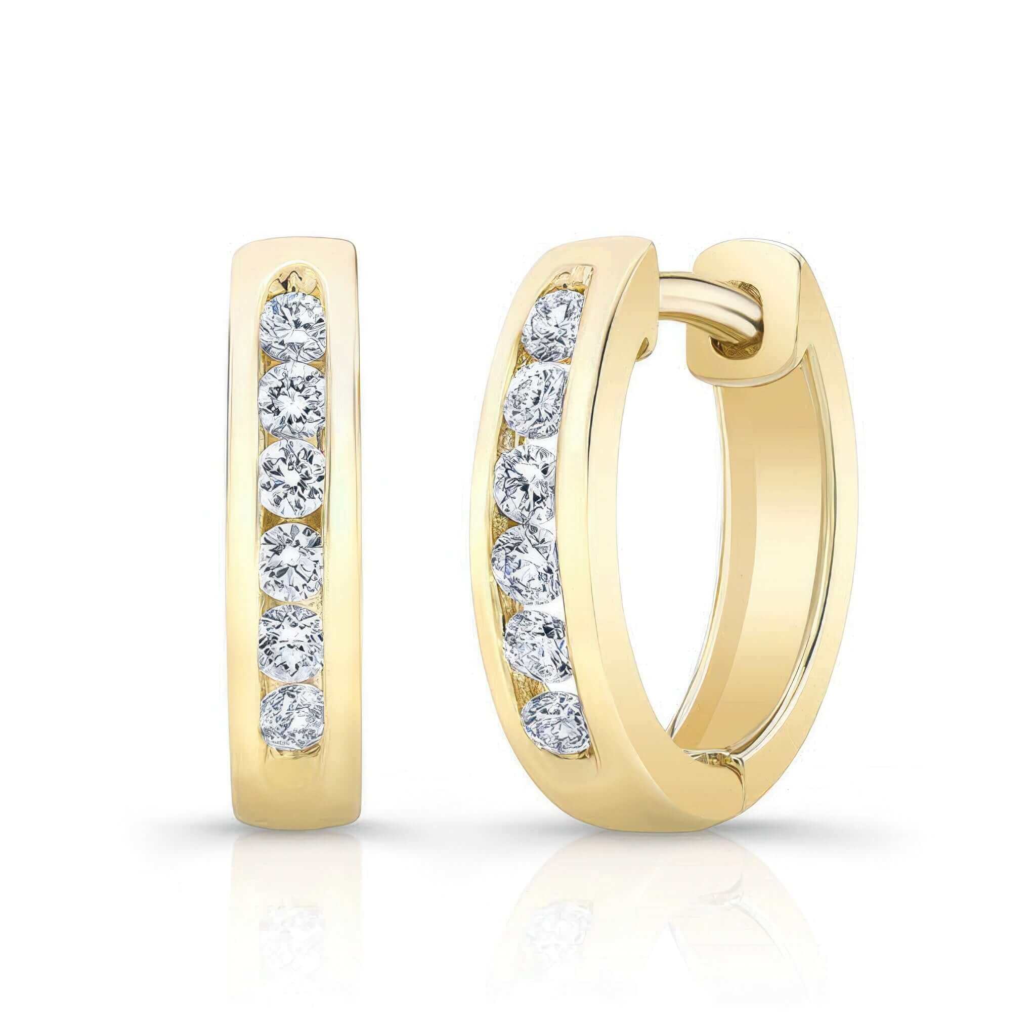 0.18 Carat Channel Lab Diamond Hoop Earrings